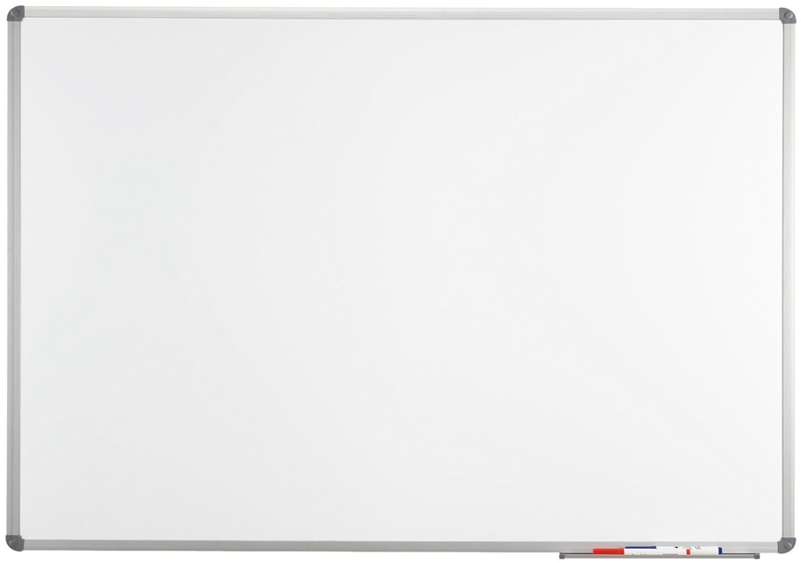Großes, magnetisches Whiteboard mit zwei farbigen Markern rechts unten
