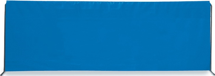 Großes blaues Windschutz-Segel, ideal für Strand oder Camping