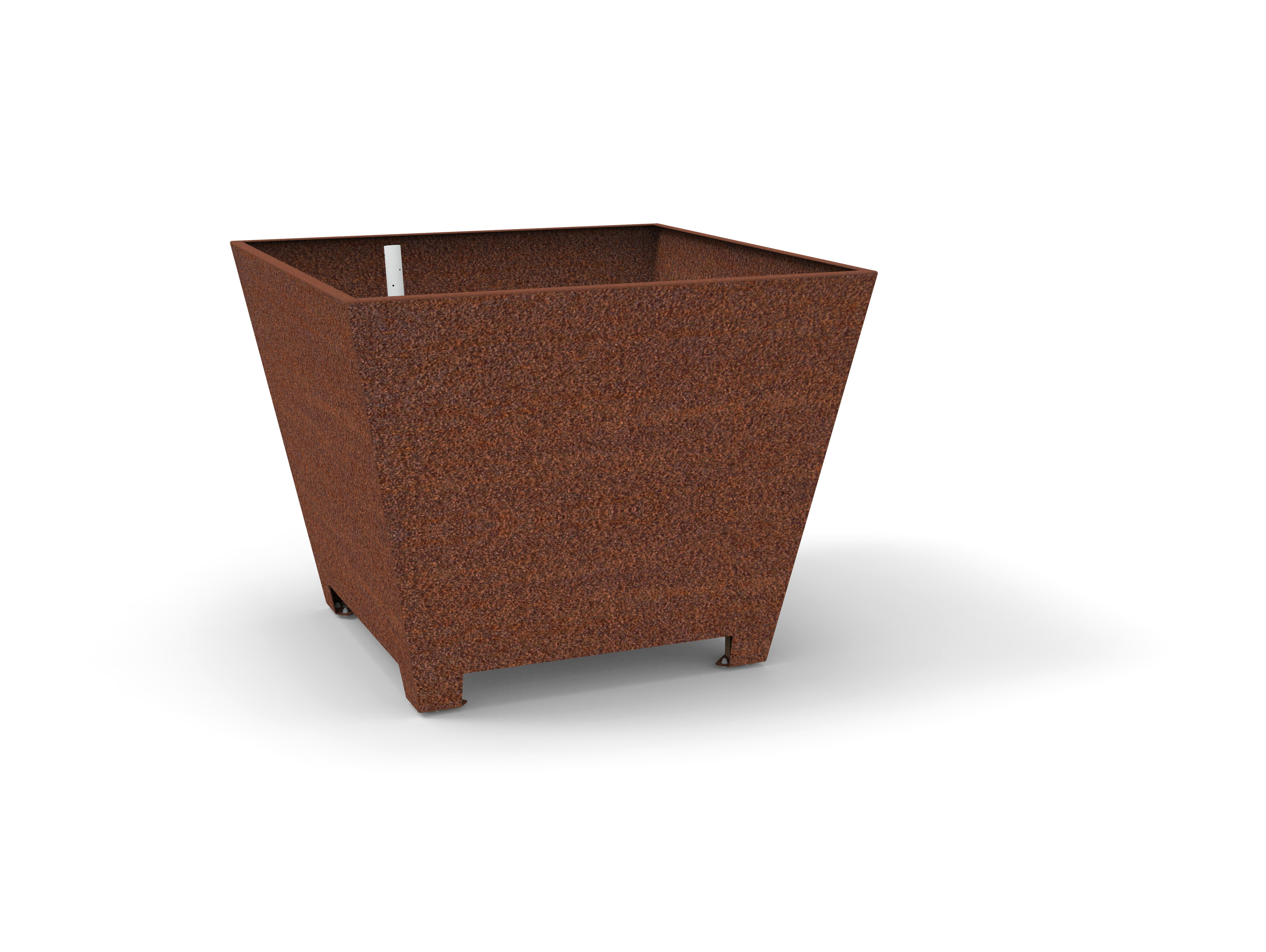 Stilvoller Pflanzkübel aus rostfreiem Stahl in modernem Design, ideal für Gärten und Terrassen.