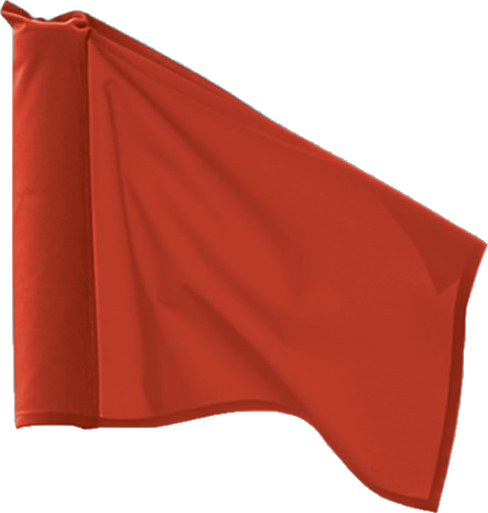 Drapeau rouge en tissu, gros plan détaillé