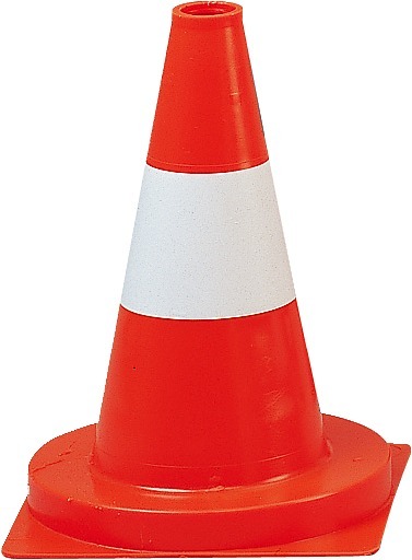 Cône de signalisation orange et blanc en plastique pour la régulation du trafic et la sécurité sur les chantiers