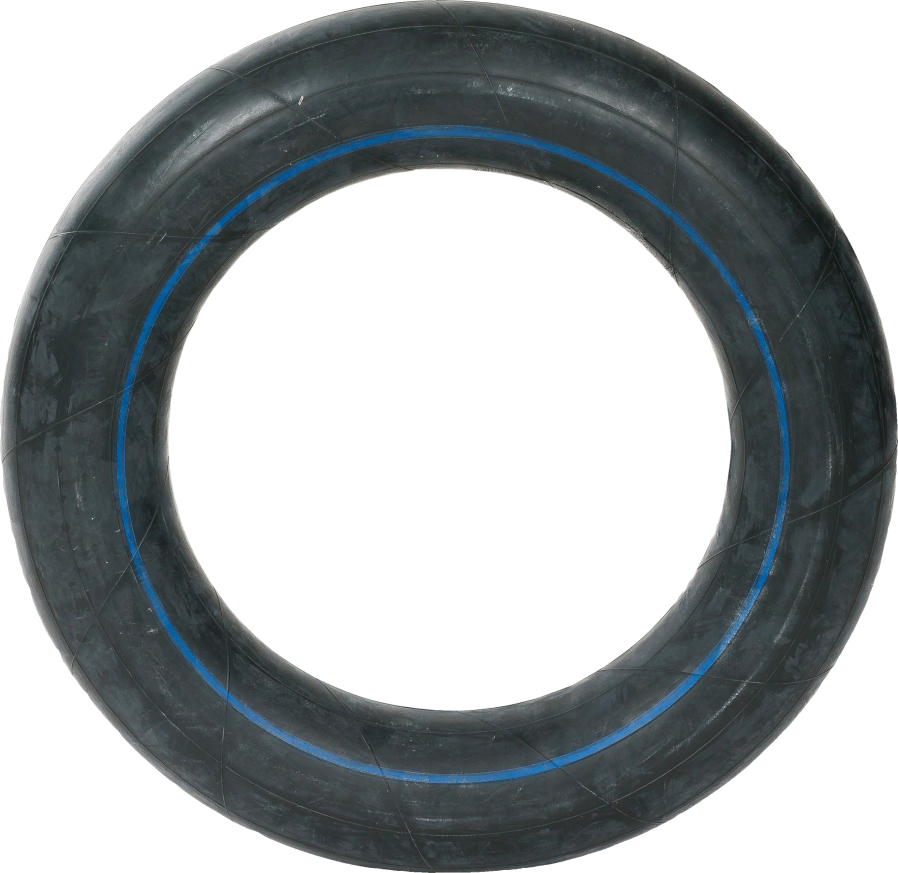 Ein schwarzer Fahrradschlauch mit blauem Streifen, ideal für verschiedene Fahrradtypen.