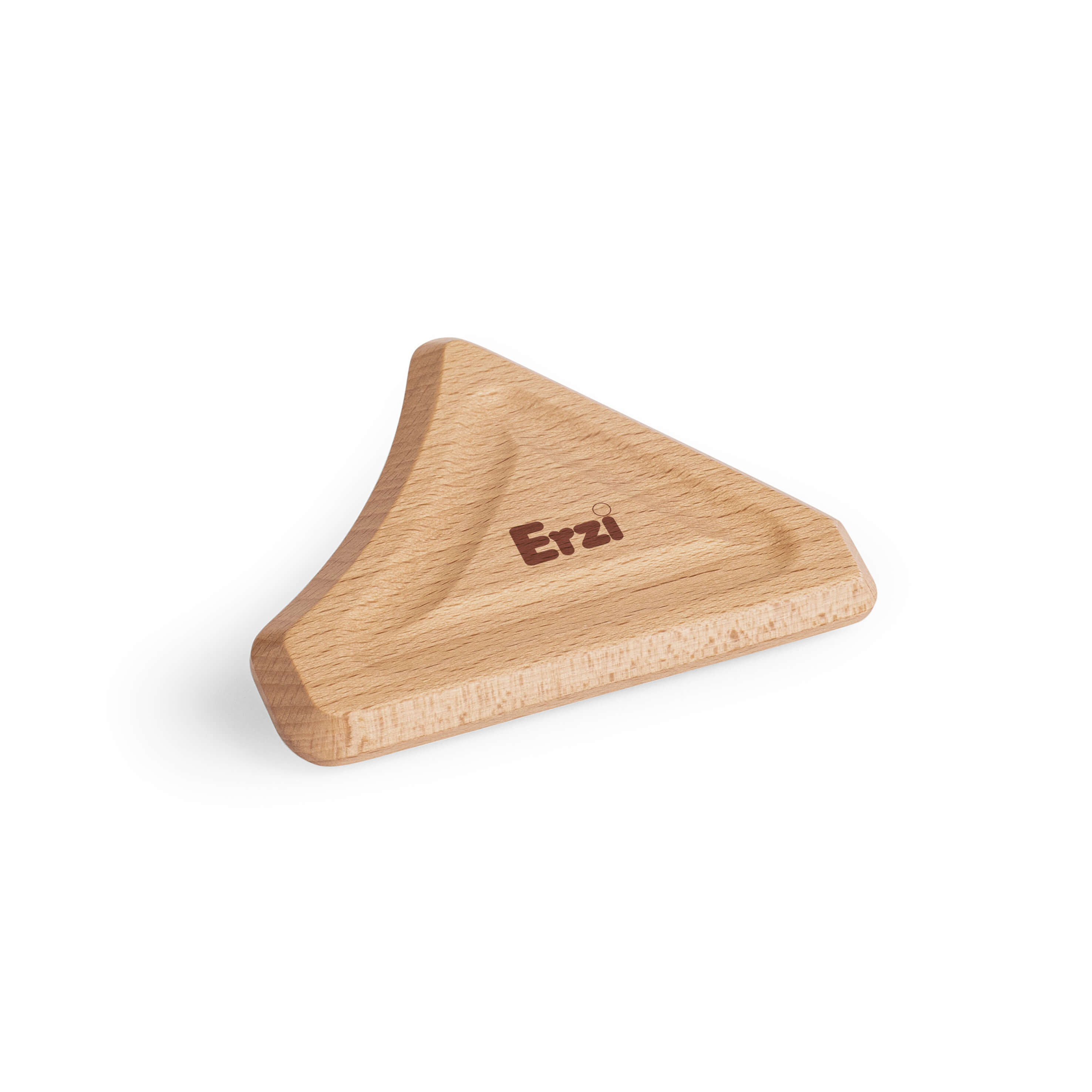 Dreieckiges Holzspielzeug von Erzi, das einen Käse darstellt, ideal für die Kinderküche.