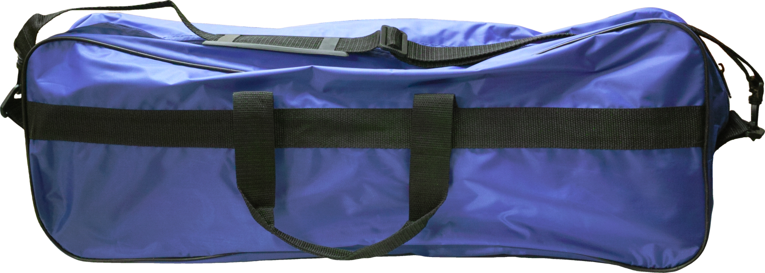 Grand sac de sport bleu avec bretelles noires et matériau solide idéal pour la salle de sport ou les voyages