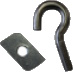 Schwarzer Metallhaken mit Montaglechli