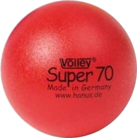 Roter Volley Super 70 Spielball mit Aufschrift, hergestellt in Deutschland