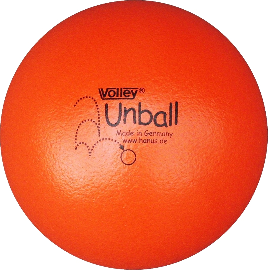 Roter Volley Unball mit Aufschrift 'Made in Germany'