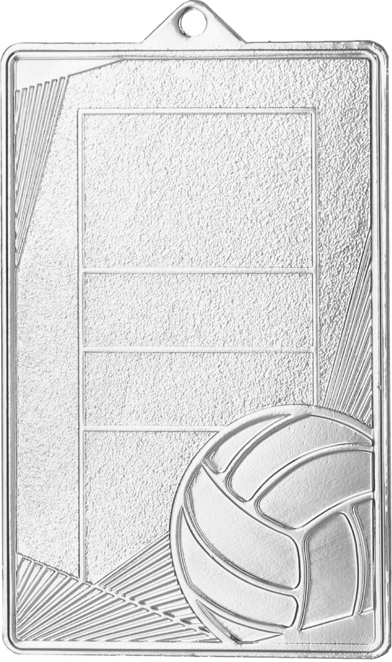 Rechteckigi Volleyball-Medaille mit Platz für Gravig