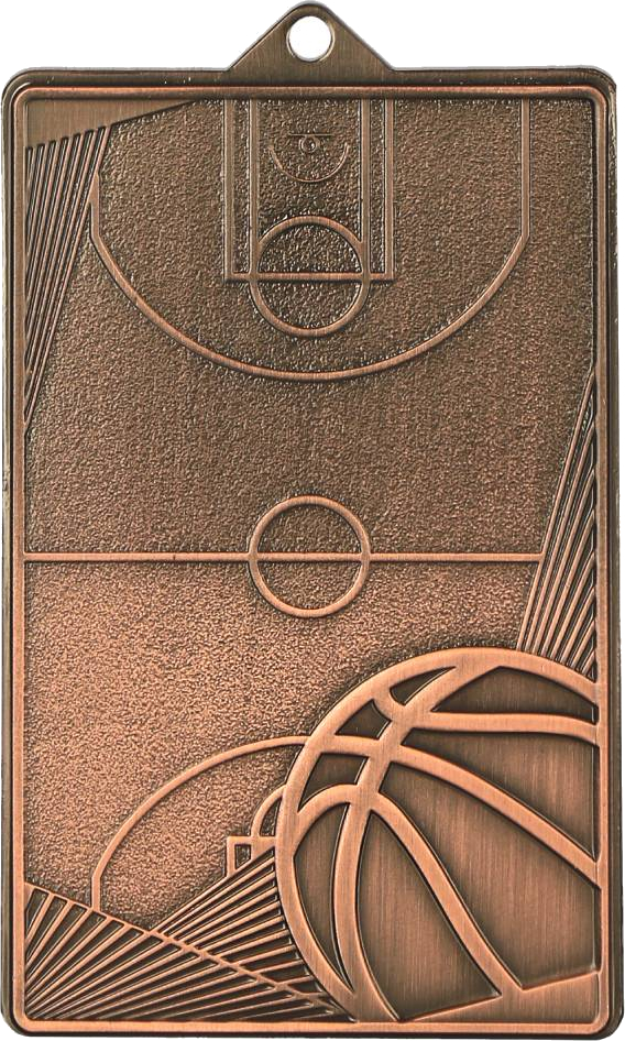 Médaille de bronze rectangulaire de basket-ball