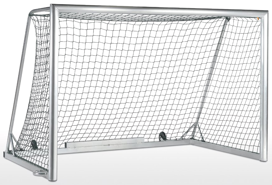But de football en aluminium avec filet, adapté à l'extérieur